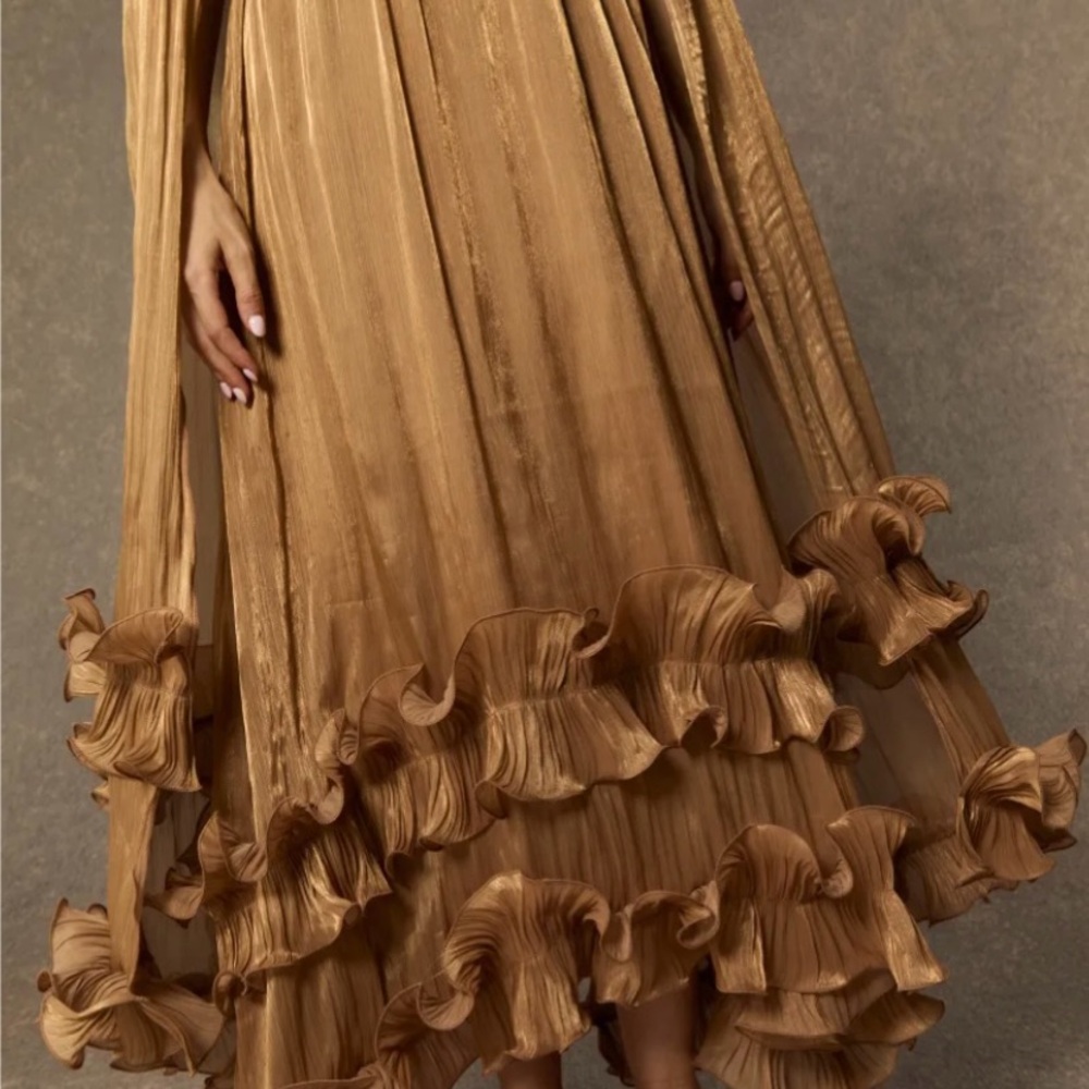 Elegant Brown Women's Dress - Picture 4 of 11